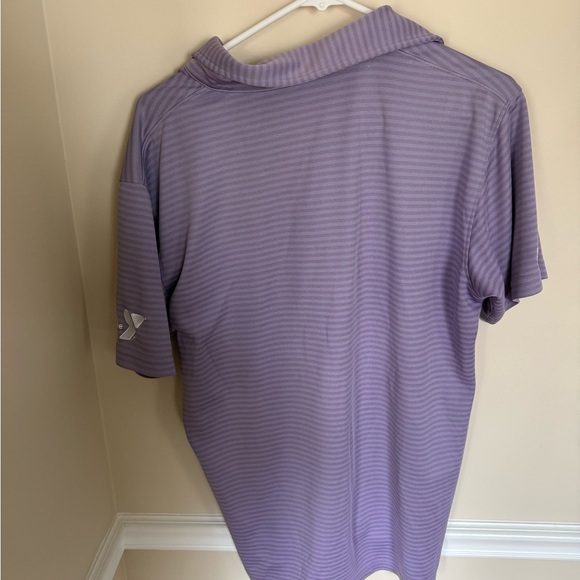 Men’s BRANDED Golf Holderness & Bourne Size Large Purple Striped Polo Shirt - Picture 6 of 7